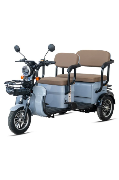 KRON VICTORY SHUTTLE ÜÇ TEKER ELEKTRİKLİ MOPET GRİ