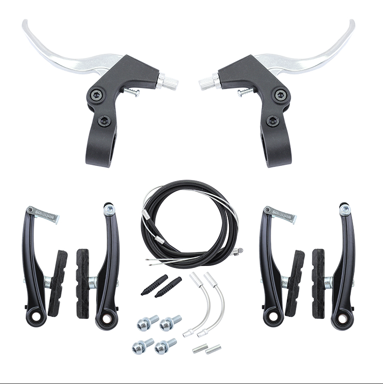 Fren Takımı - 16-20, V-Fren, Alüminyum, Yarı Alüminyum Kol, Siyah