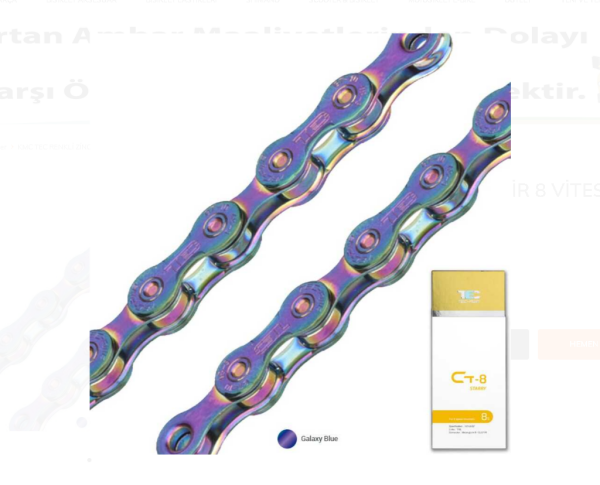 BİSİKLET ZİNCİR KMC TEC-8 116 LINKS GALAXY BLUE 7-8 VİTES UYUMLU